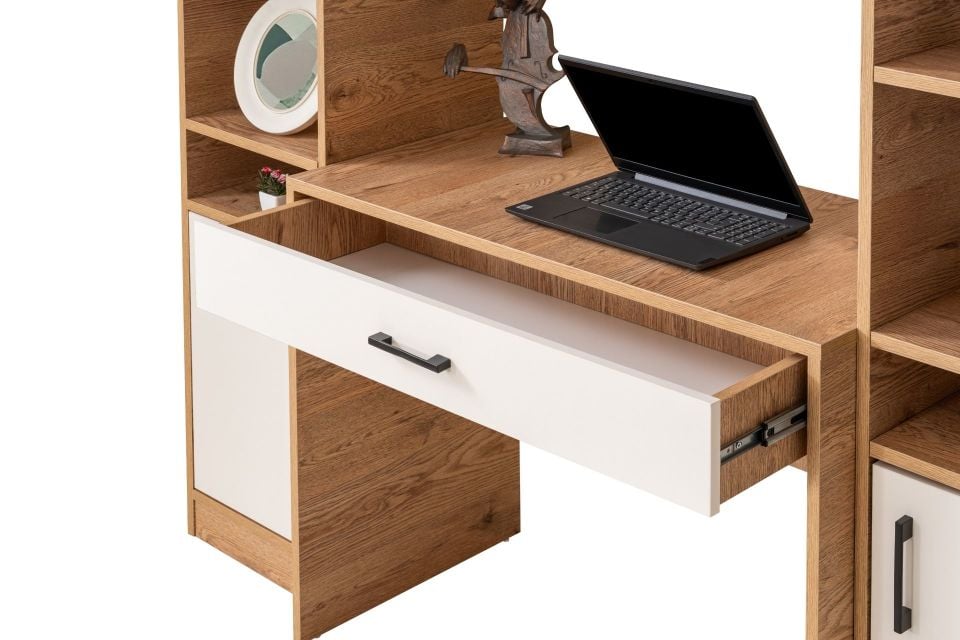 Deka Kitaplıklı Çalışma Masası - Ceviz