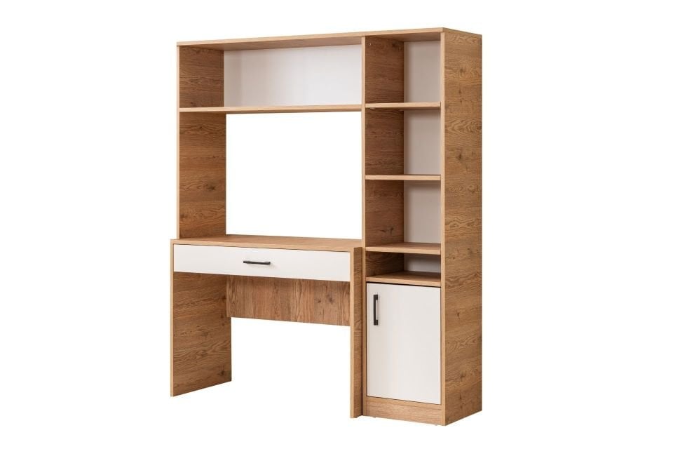 Deka Tek Kitaplıklı Çalışma Masası - Ceviz