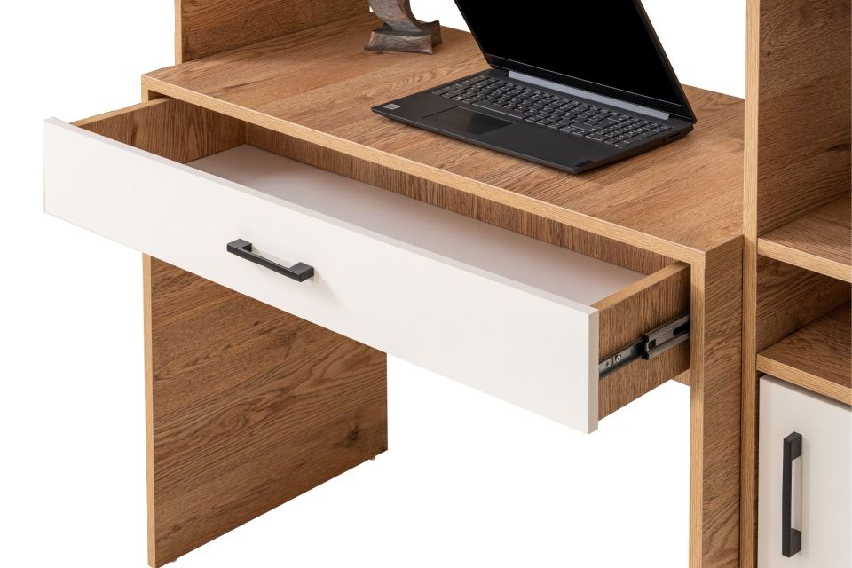 Deka Tek Kitaplıklı Çalışma Masası - Ceviz