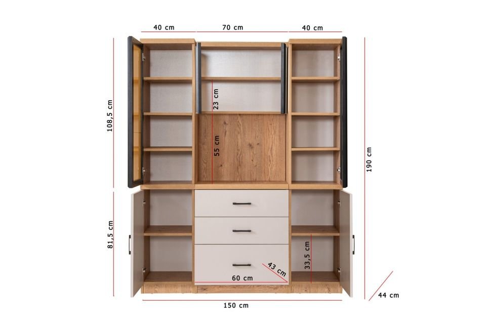 Adrea Kahve Köşesi + Çok Amaçlı Raflı Iki Kapaklı Dolap