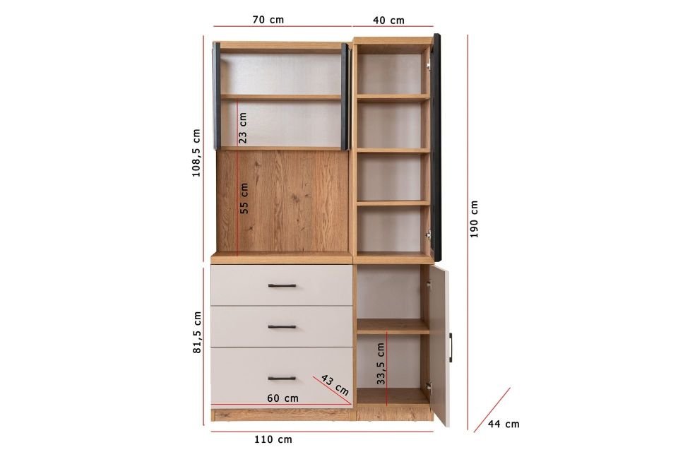 Adrea Kahve Köşesi + Çok Amaçlı Raflı Tek Kapaklı Dolap