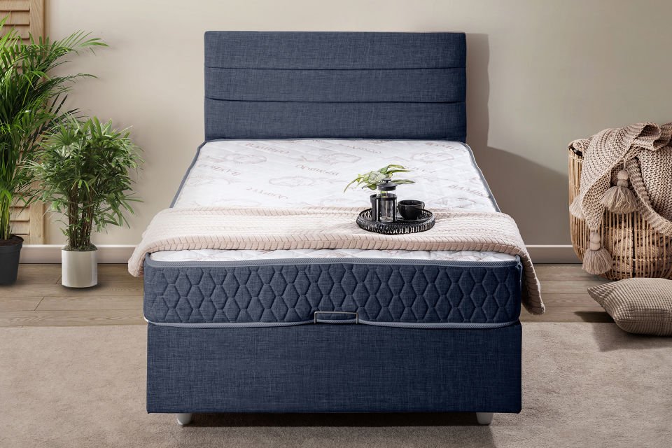Sofia Baza Başlık Comfort Yatak Seti 90 x 190 - Lacivert