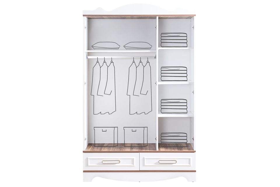 Poyraz 3 Kapaklı Aynalı Dolap