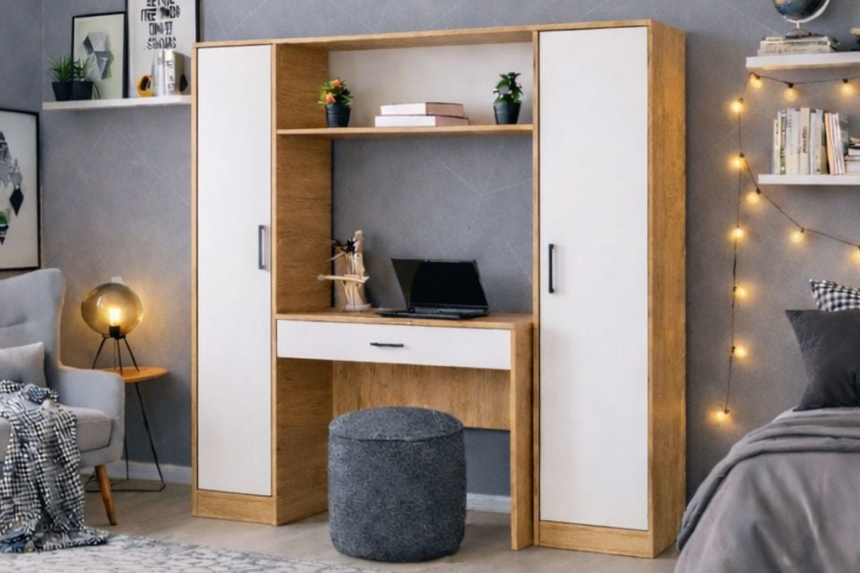 Hekta 2 Kapaklı Kitaplıklı Çalışma Masası