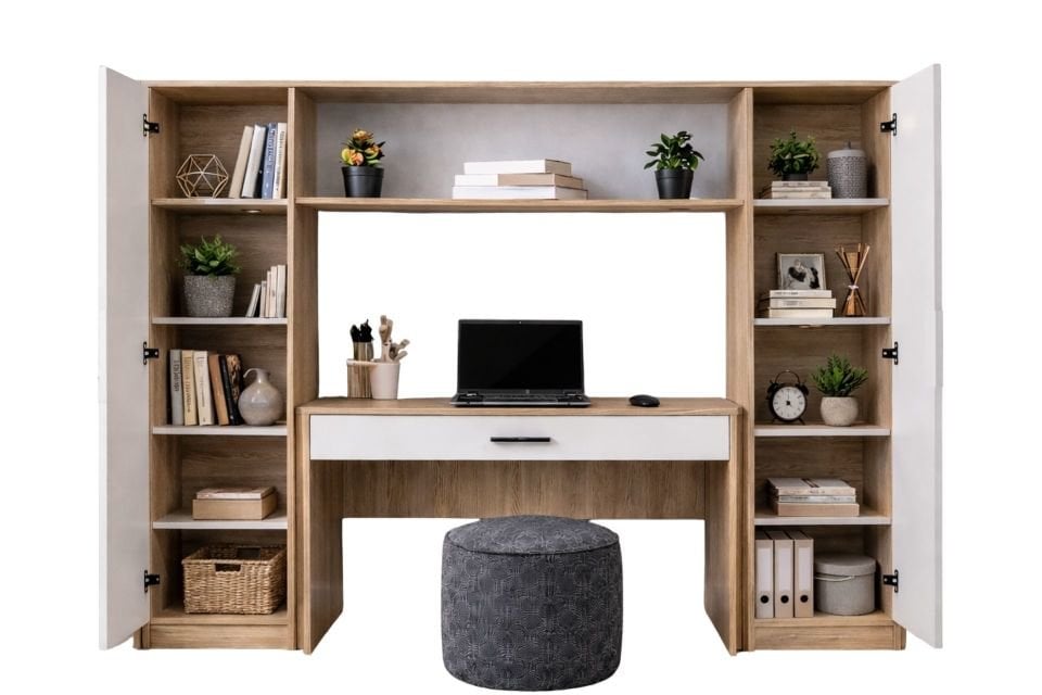 Hekta 2 Kapaklı Kitaplıklı Çalışma Masası