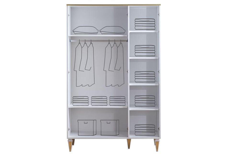 Gold 3 Kapaklı Aynalı Dolap