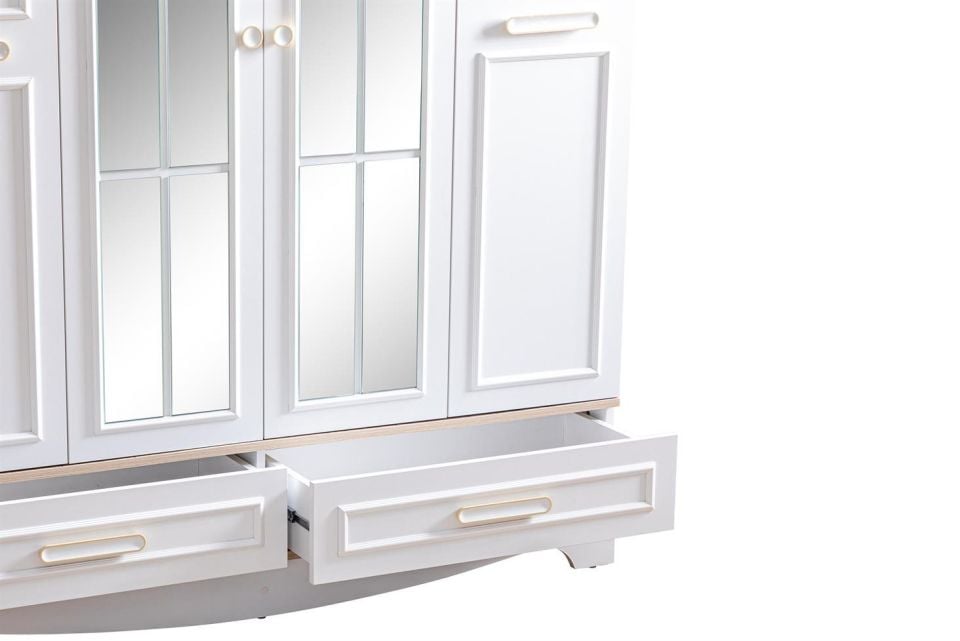 Zirve 4 Kapaklı Çekmeceli Aynalı Dolap