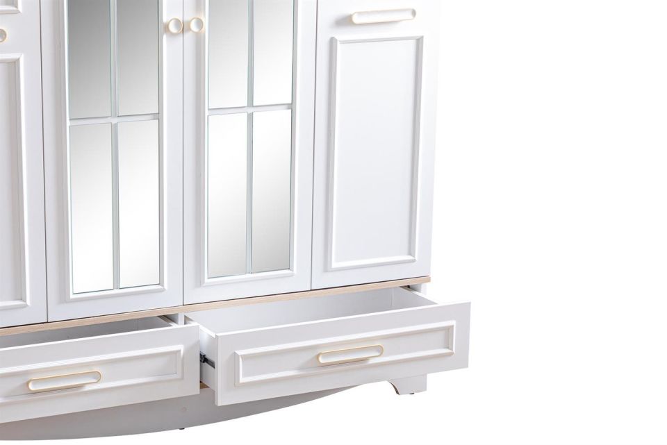 Zirve 4 Kapaklı Çekmeceli Aynalı Dolap