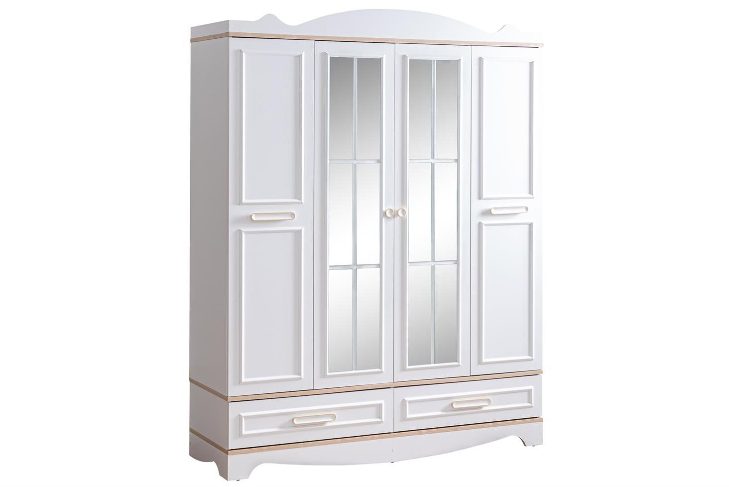 Zirve 4 Kapaklı Çekmeceli Aynalı Dolap