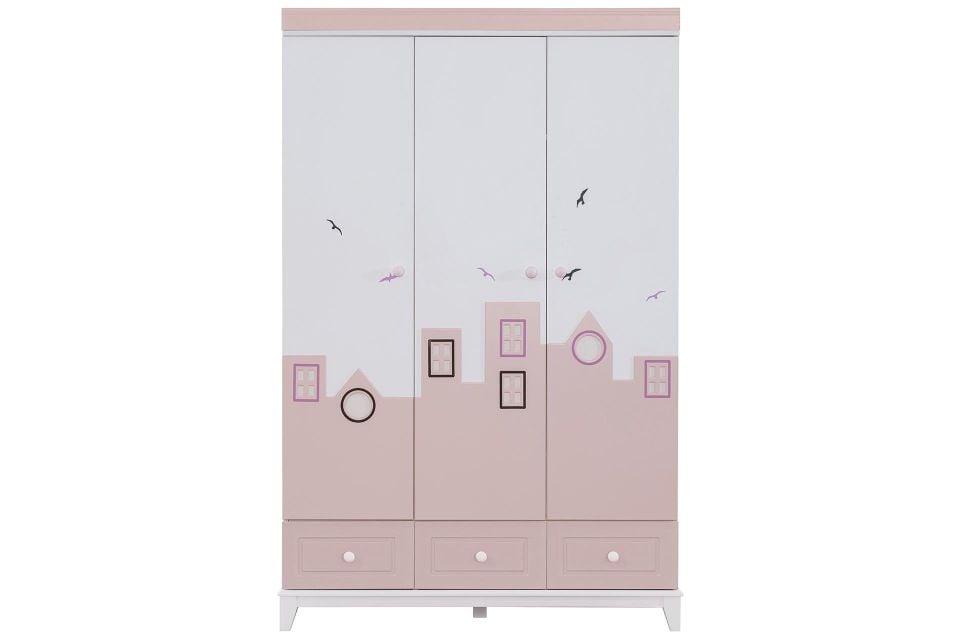 City 3 Kapaklı Dolap - Pembe