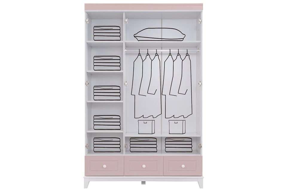 City 3 Kapaklı Dolap - Pembe