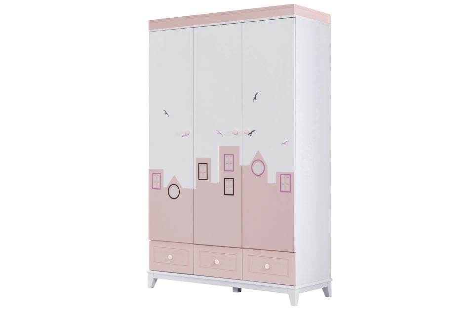 City 3 Kapaklı Dolap - Pembe