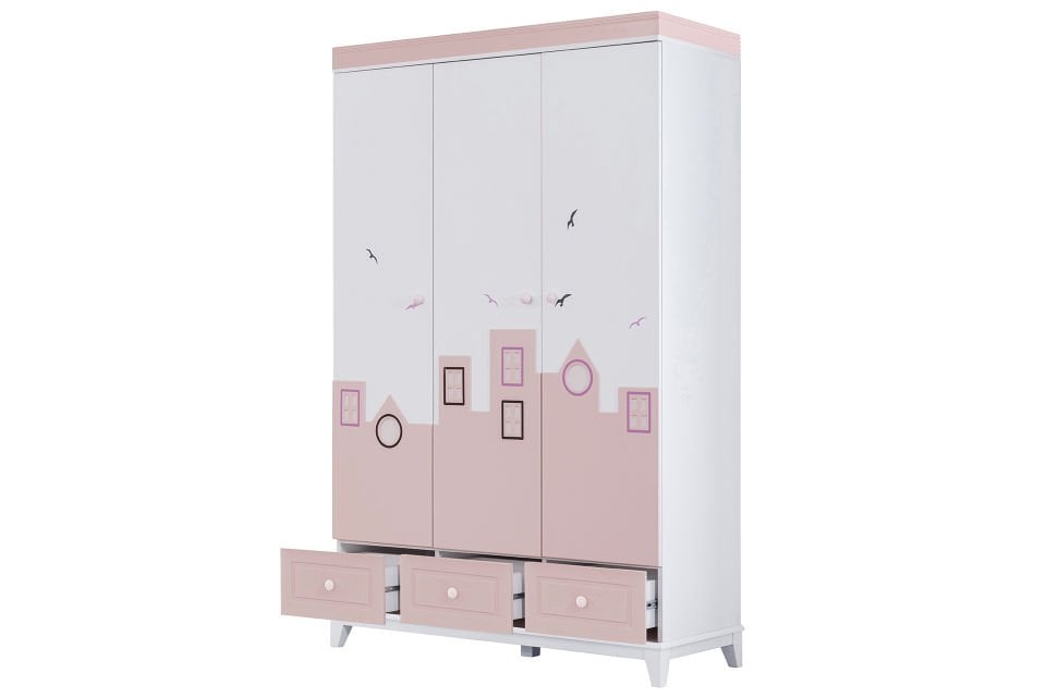 City 3 Kapaklı Dolap - Pembe