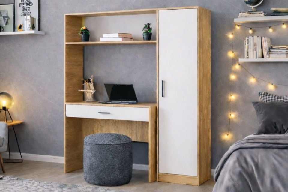 Hekta Kapaklı Kitaplıklı Çalışma Masası