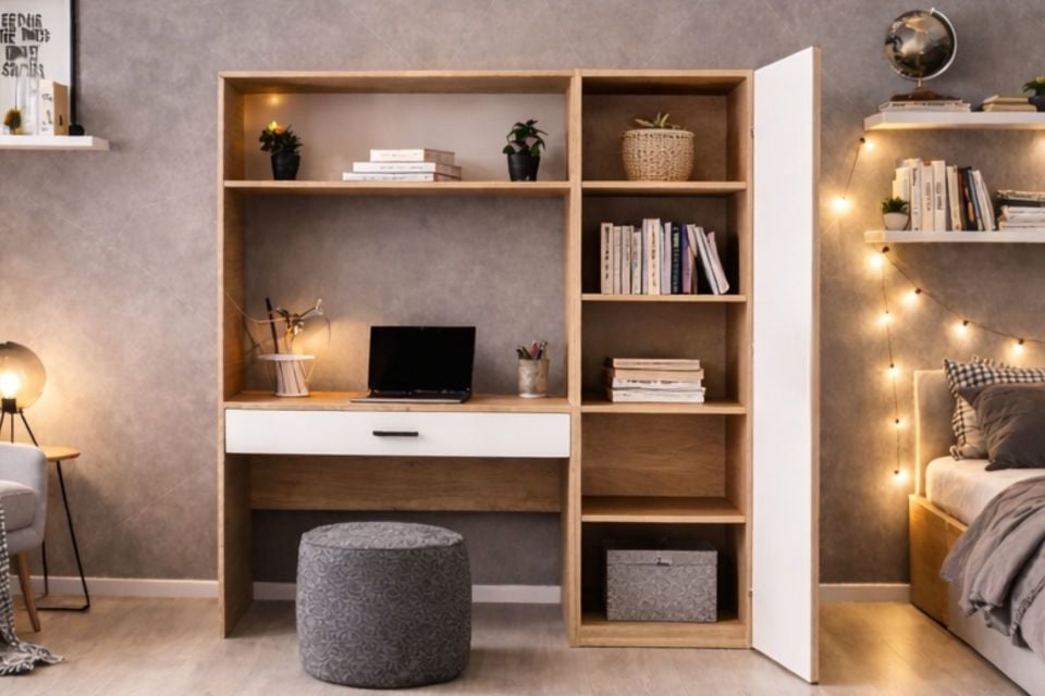 Hekta Kapaklı Kitaplıklı Çalışma Masası