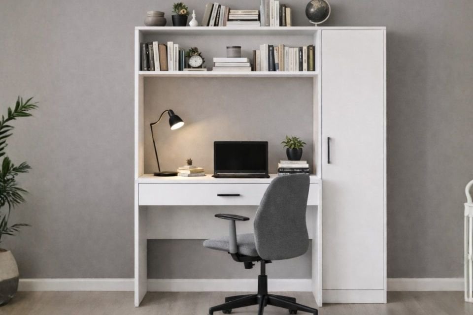 Hekta Kapaklı Kitaplıklı Çalışma Masası