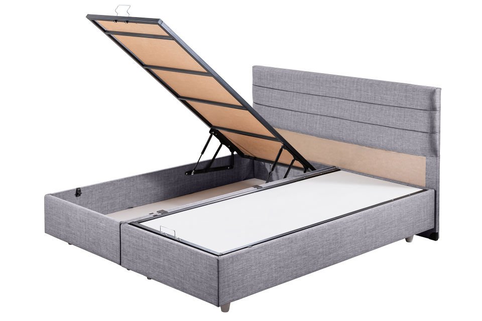 Sofia Çift Kişilik Baza Başlık Letto Yatak Seti 160 x 200 - Açık Gri