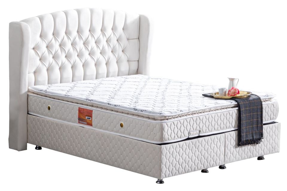 Nice Baza Başlık Real Pedli Seti 90 x 200 - Krem