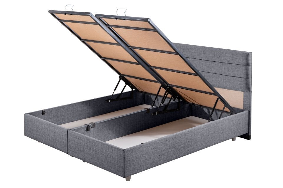 Sofia Çift Kişilik Baza Başlık Letto Yatak Seti 180 x 200 - Gri