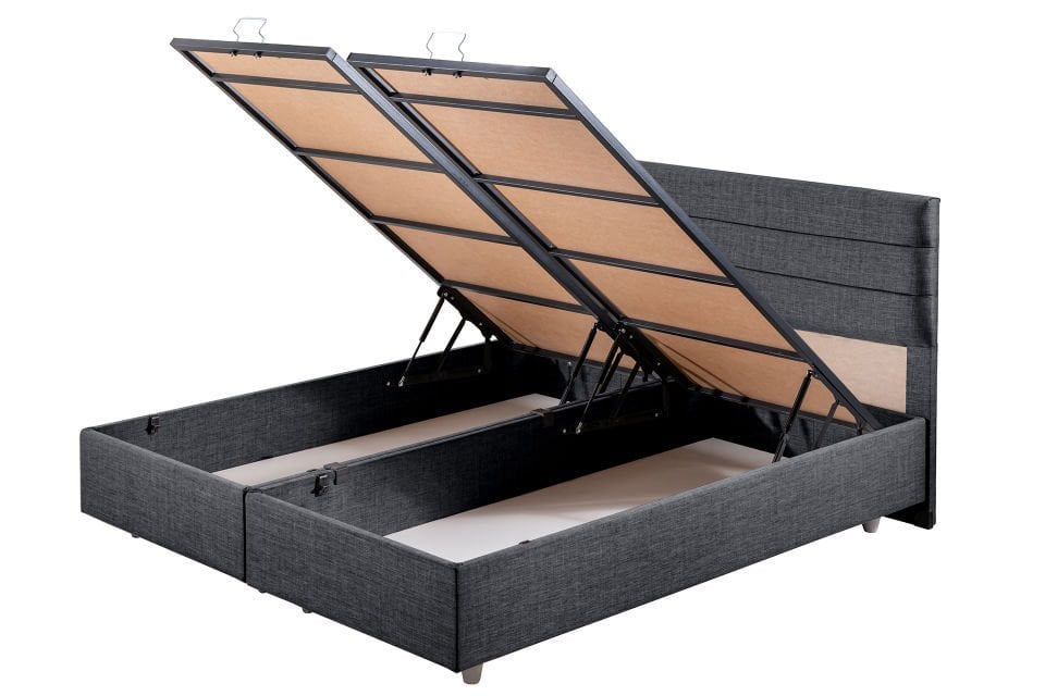 Sofia Çift Kişilik Baza Başlık Letto Yatak Seti 150 x 200 - Antrasit