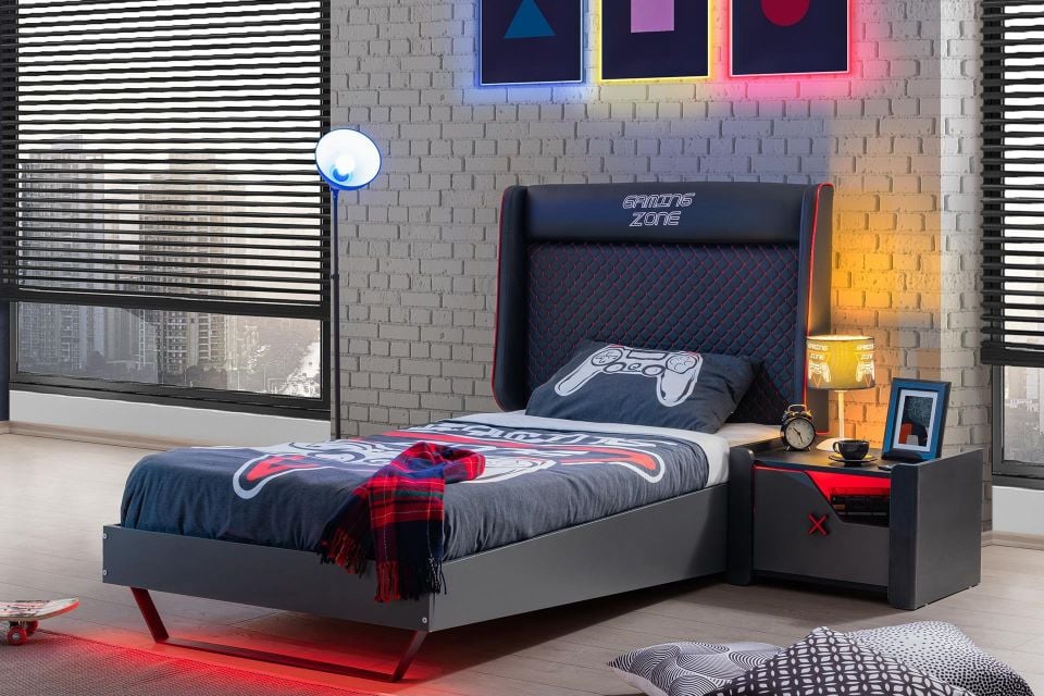 Gamer Deri Başlıklı Karyola