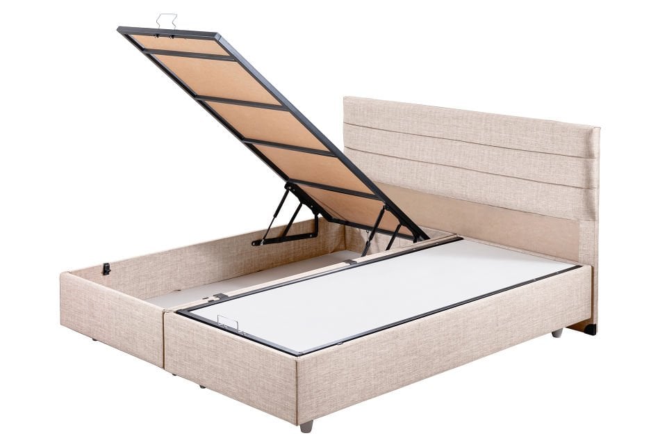 Sofia Çift Kişilik Baza Başlık Letto Yatak Seti 180 x 200 - Krem