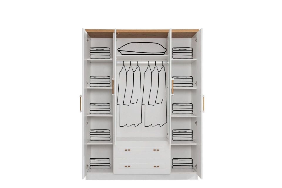 Vita Bohem 4 Kapaklı Dolap