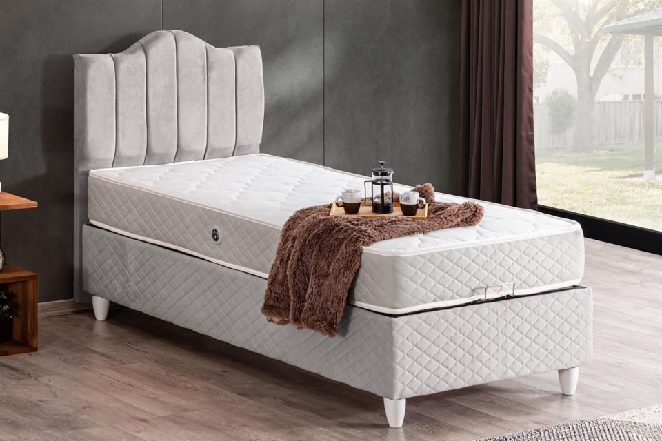Trend Baza Başlık Letto Yatak Seti 90 x 190 - Gri