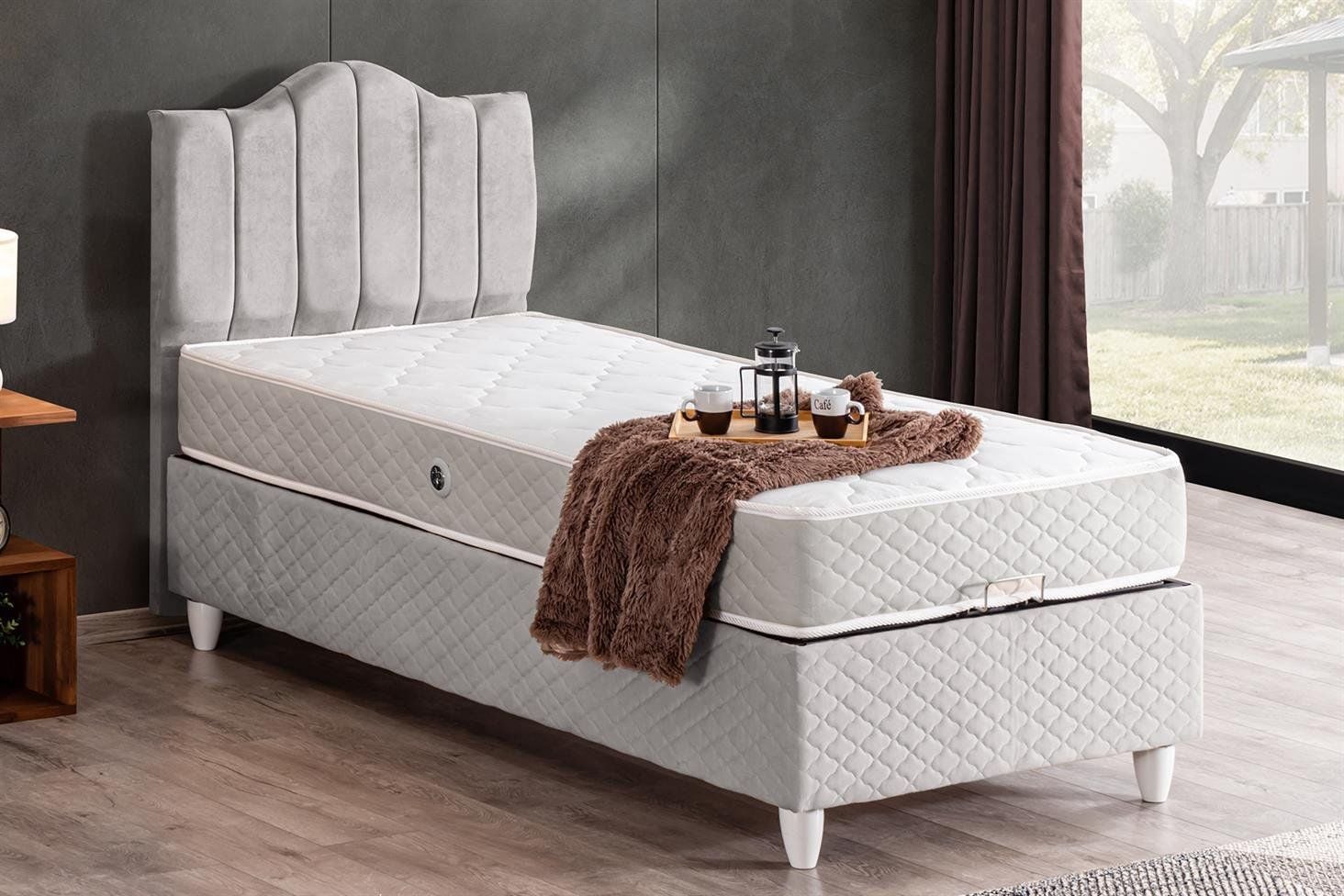 Trend Baza Başlık Letto Yatak Seti 100 x 200 - Gri