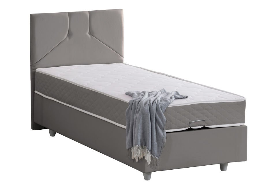 Wick Baza Başlık Letto Yatak Seti 90 x 200 - Gri