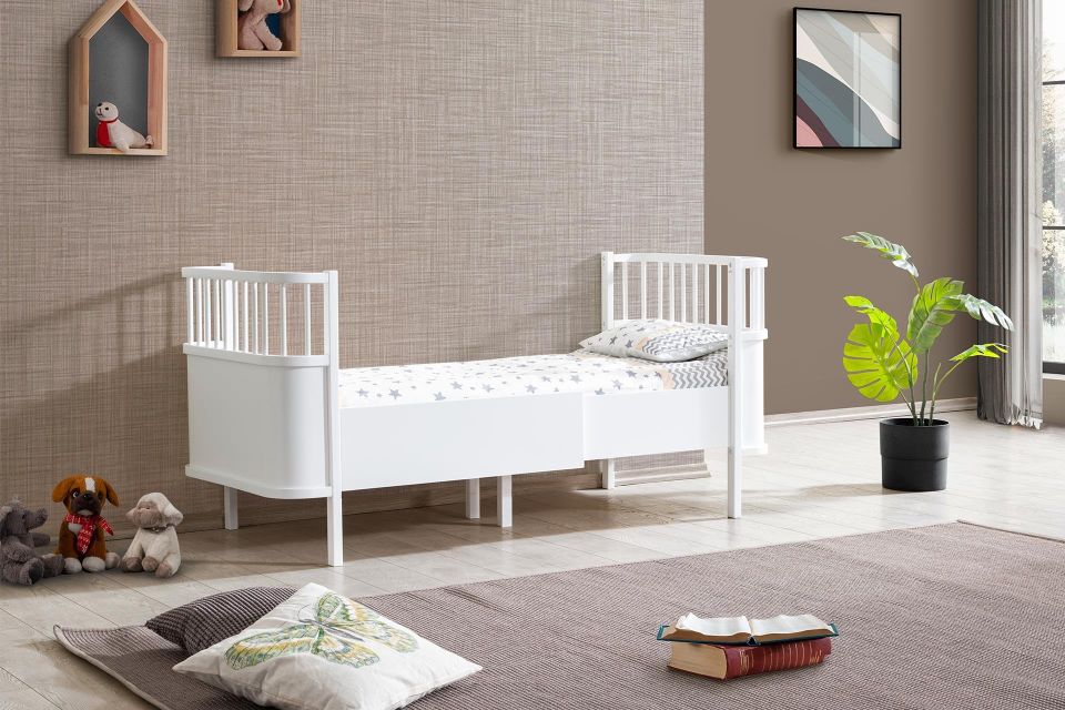 Bella Sallanabilir Büyüyen MDF Beşik Beyaz