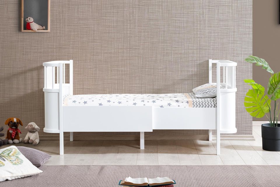 Bella Sallanabilir Büyüyen MDF Beşik Beyaz