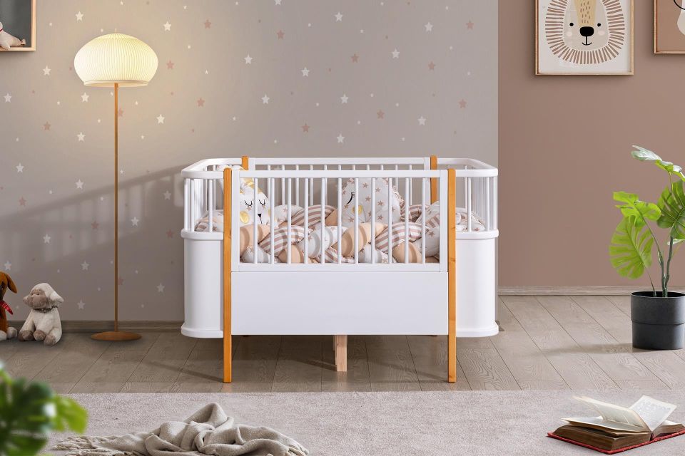 Bella Sallanabilir Büyüyen MDF Beşik Ceviz