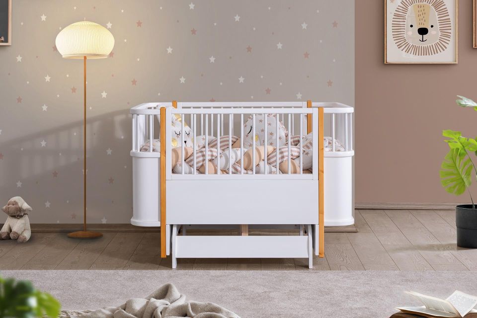 Bella Sallanabilir Büyüyen MDF Beşik Ceviz