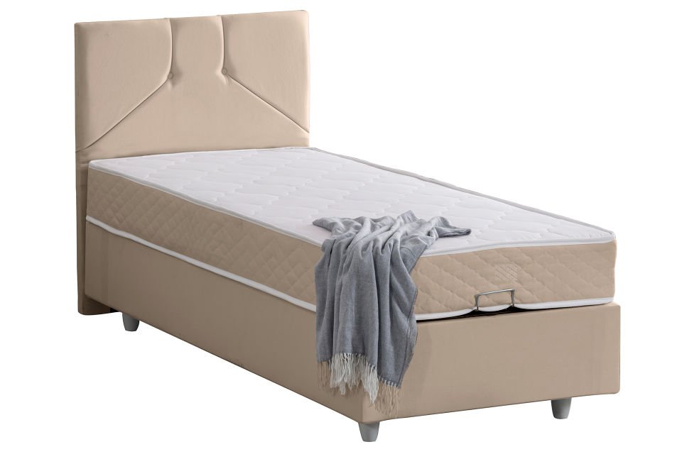 Wick Baza Başlık Letto Yatak Seti 90 x 190 - Bej
