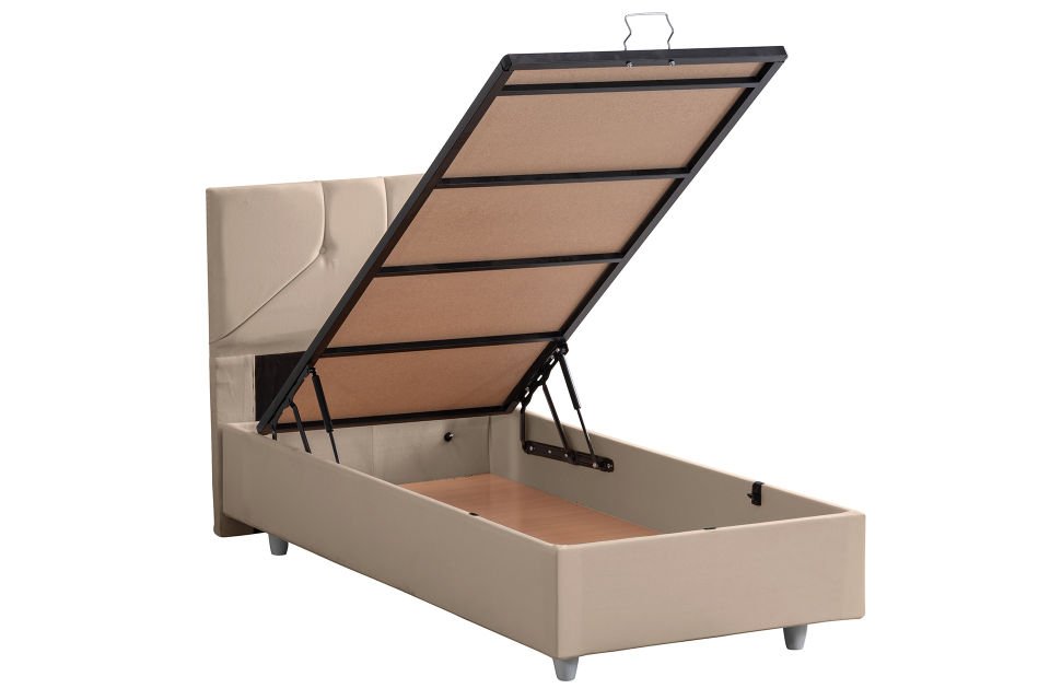 Wick Baza Başlık Letto Yatak Seti 90 x 200 - Bej