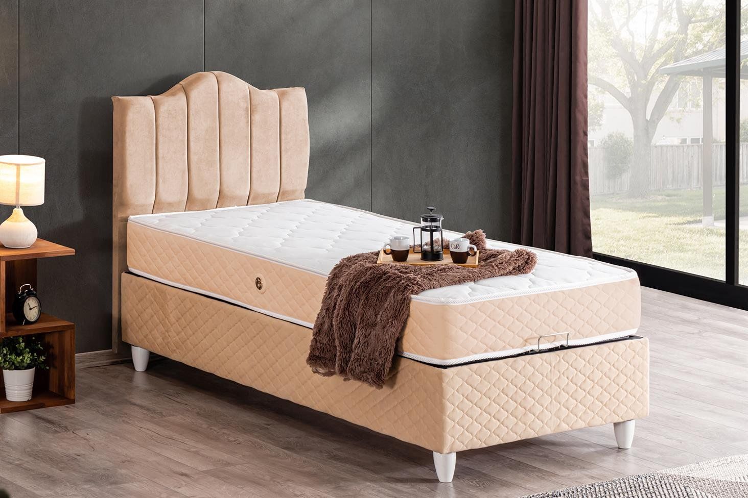 Trend Baza Başlık Letto Yatak Seti 90 x 200 - Bej