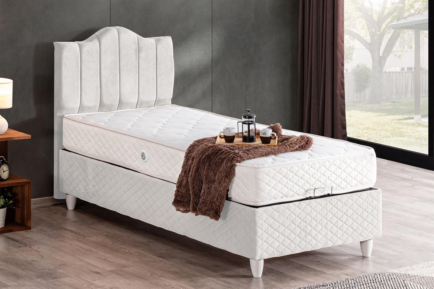 Trend Baza Başlık Letto Yatak Seti 100 x 200 - Beyaz