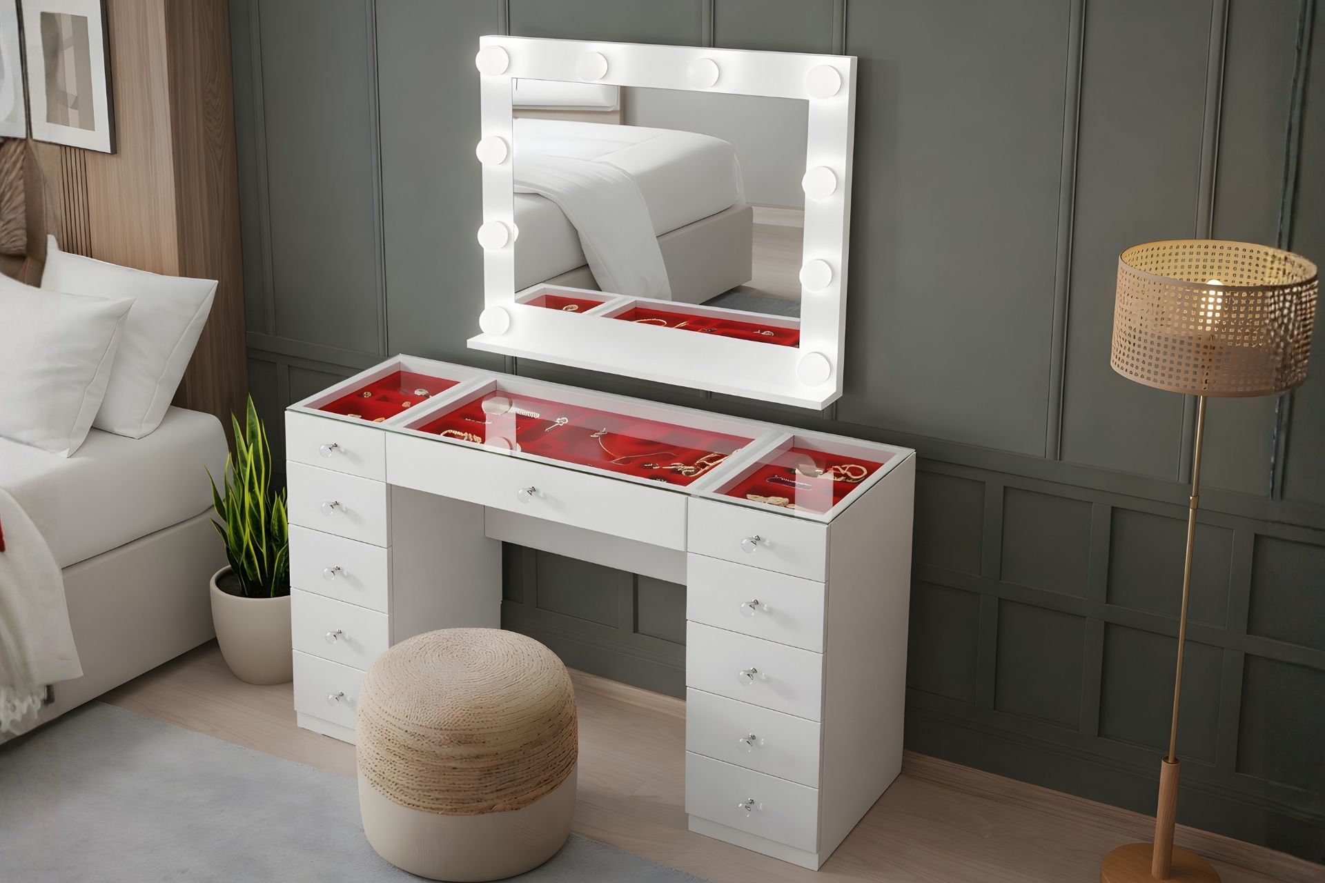 Velvet Aynalı Makyaj Masası