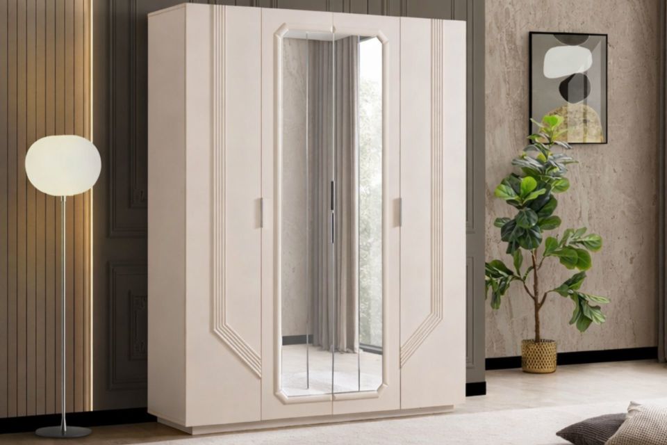 Velora 4 Kapaklı Aynalı Dolap