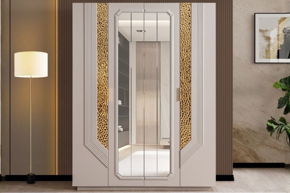 Velora 4 Kapaklı Aynalı Dolap