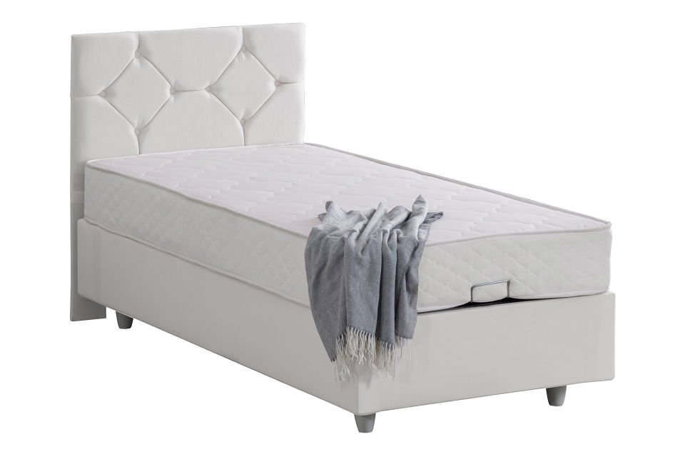 Glamis Baza Başlık Letto Yatak Seti 90 x 200 - Beyaz