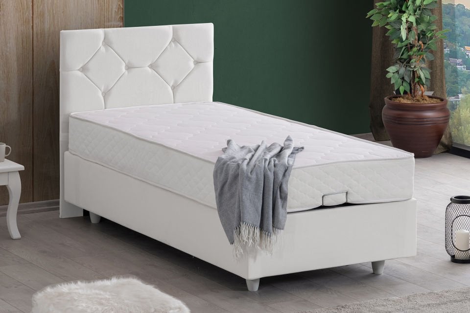 Glamis Baza Başlık Letto Yatak Seti 120 x 200 - Beyaz