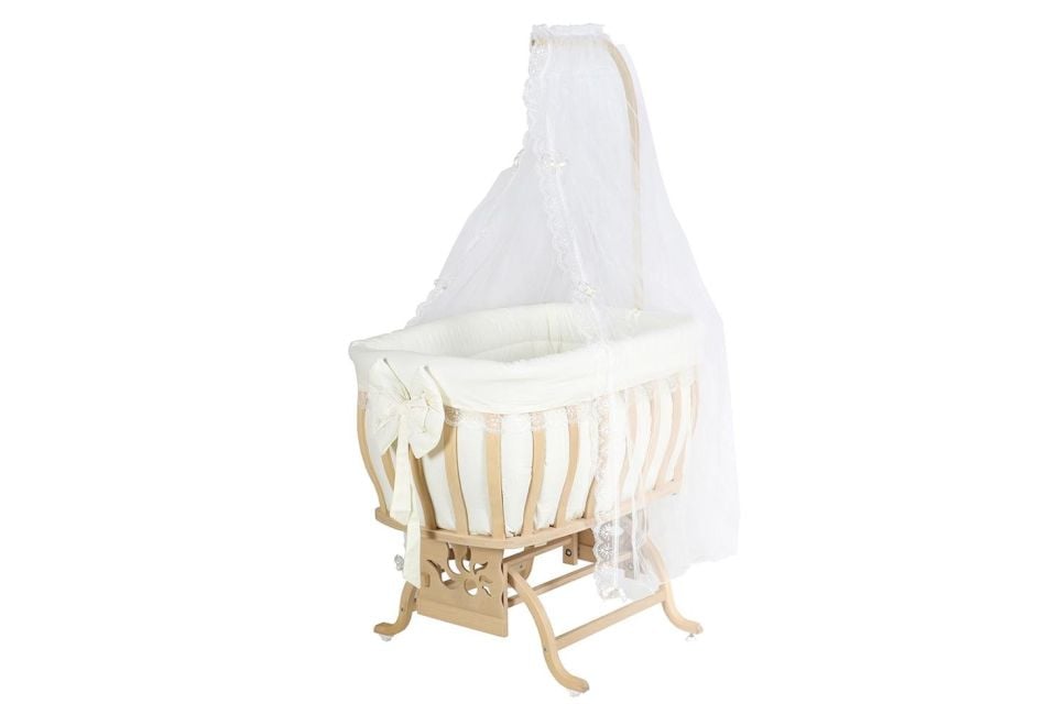 Fiyonklu MDF Sallanan Beşik Natural