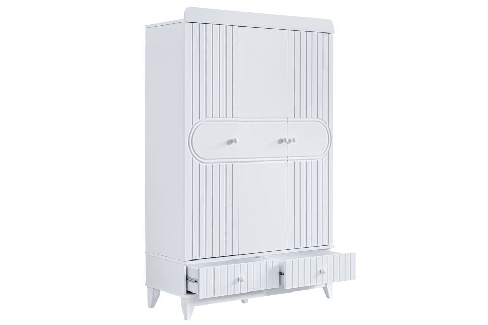 Klas 3 Kapaklı 2 Çekmeceli Dolap - Beyaz