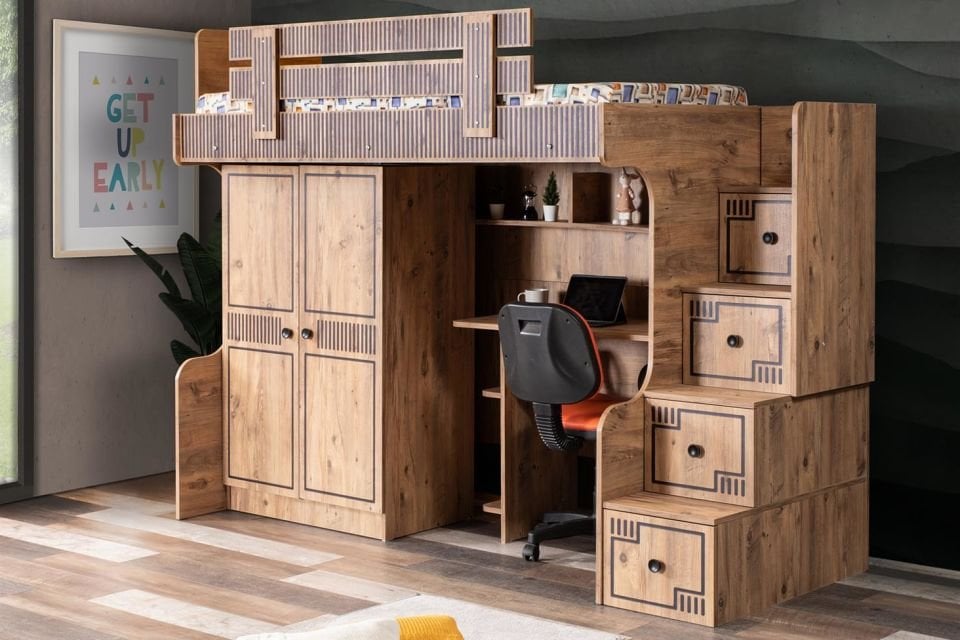 Natural Ranza 2 Kapaklı Dolap Masa