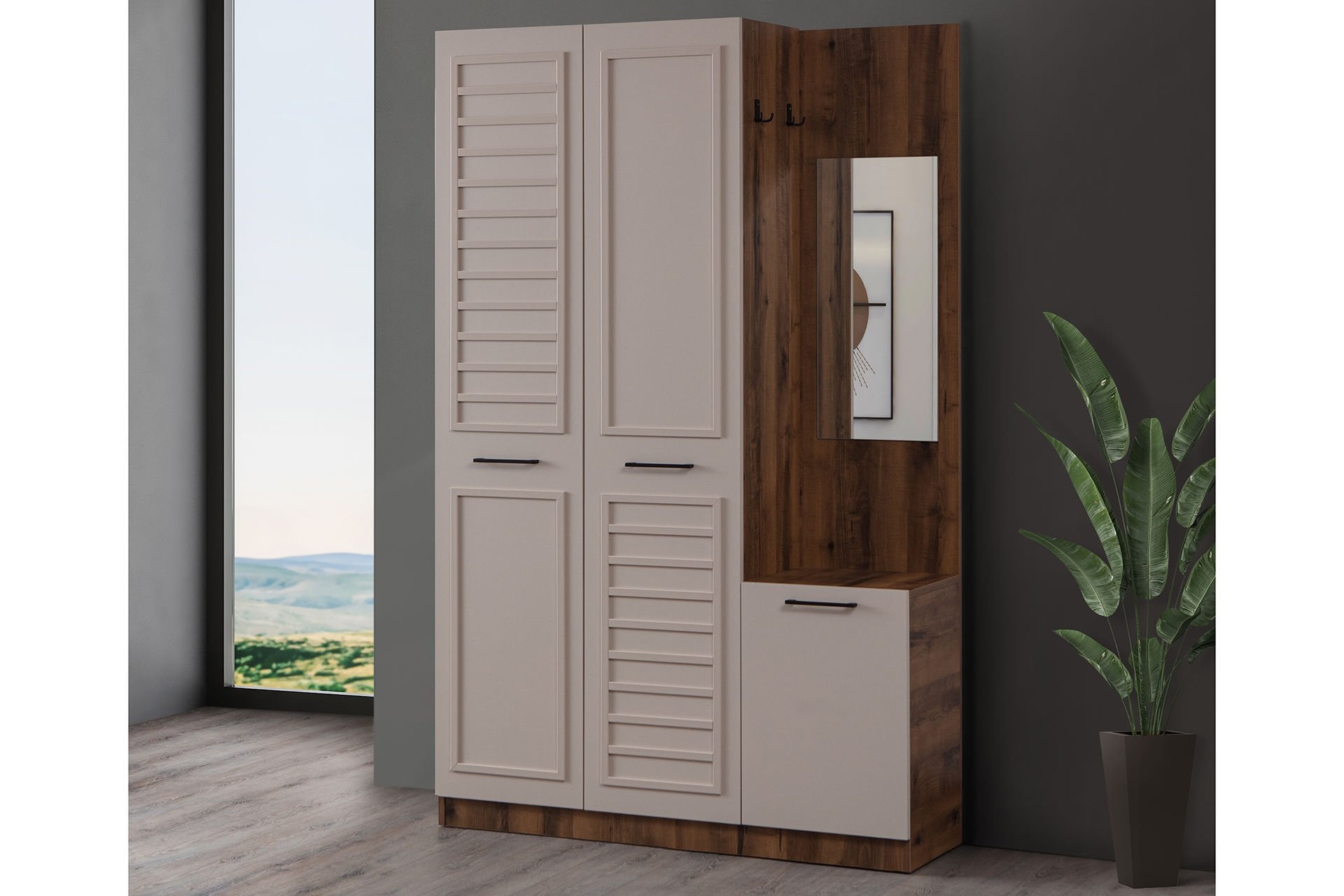 Polo Aynalı Portmanto