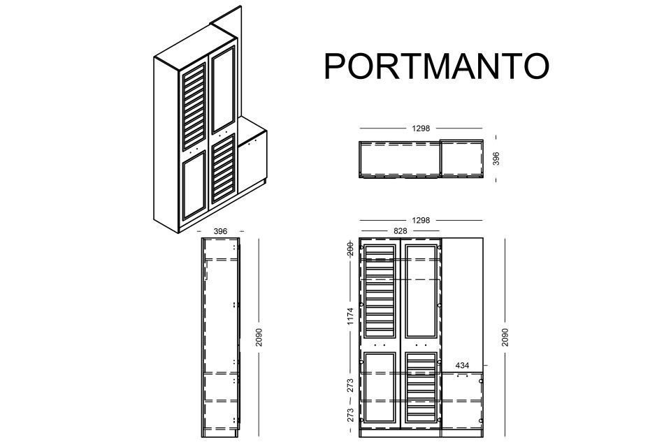 Polo Aynalı Portmanto