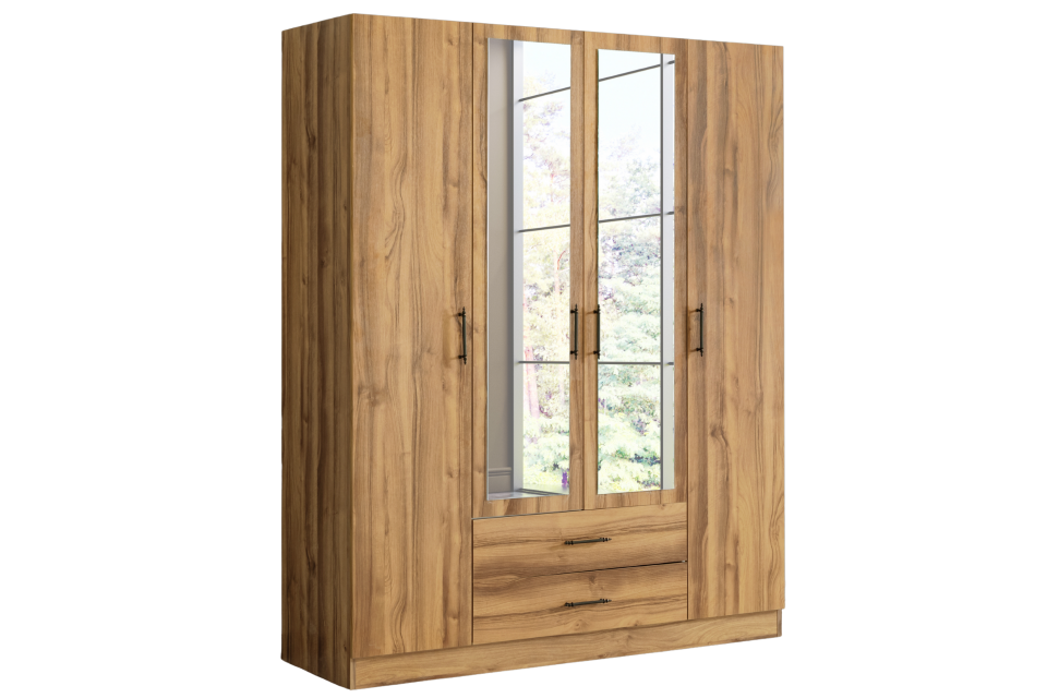 Blesk 4 Kapaklı, Aynalı Çekmeceli Dolap