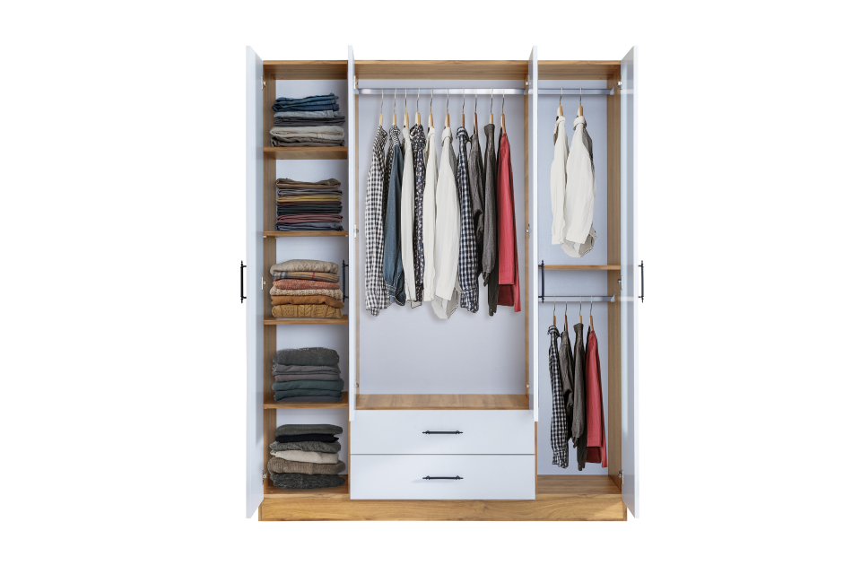 Blesk 4 Kapaklı, Aynalı Çekmeceli Dolap